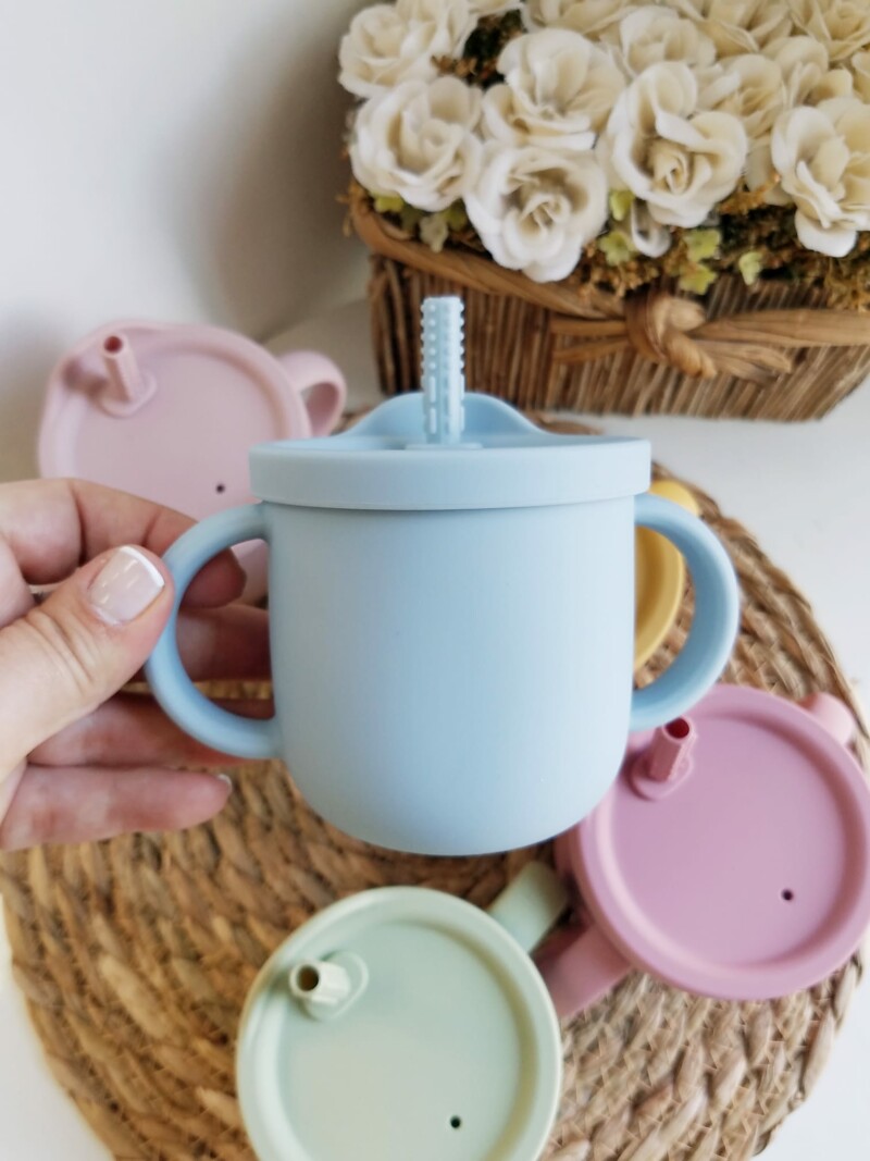 Vaso silicona con azas - Celeste