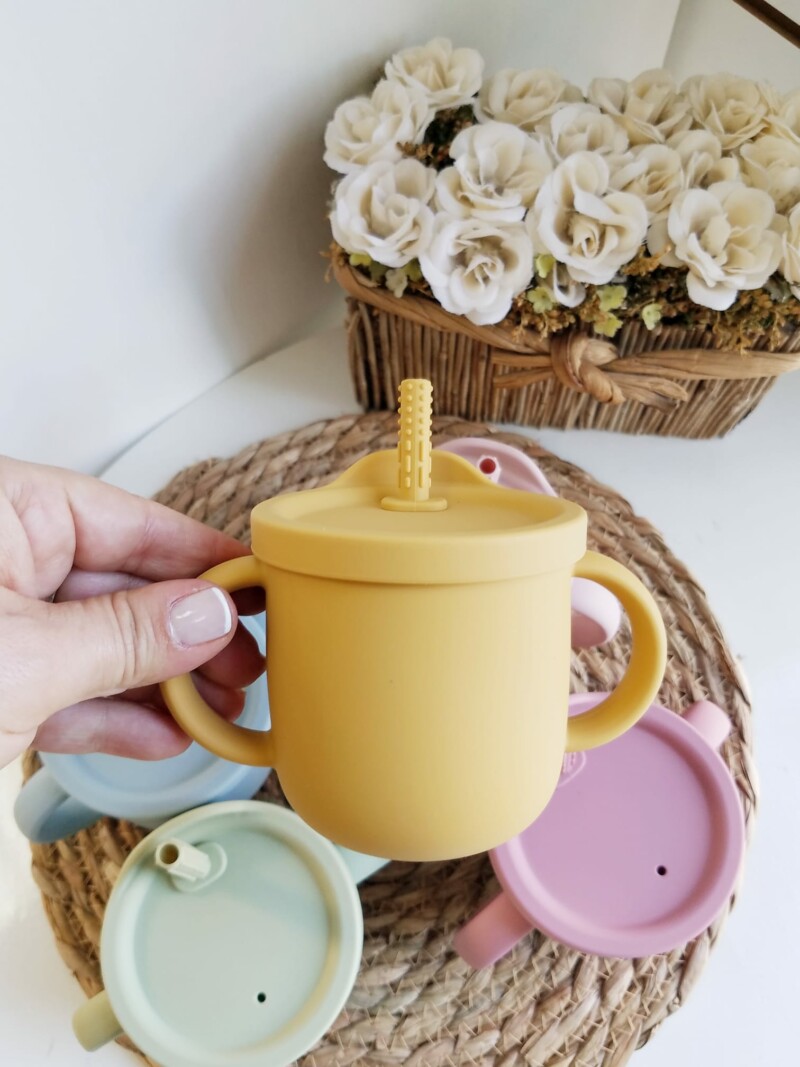 Vaso silicona con azas - Mostaza