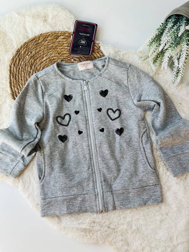Campera Corazones - Algodon Con Felpa