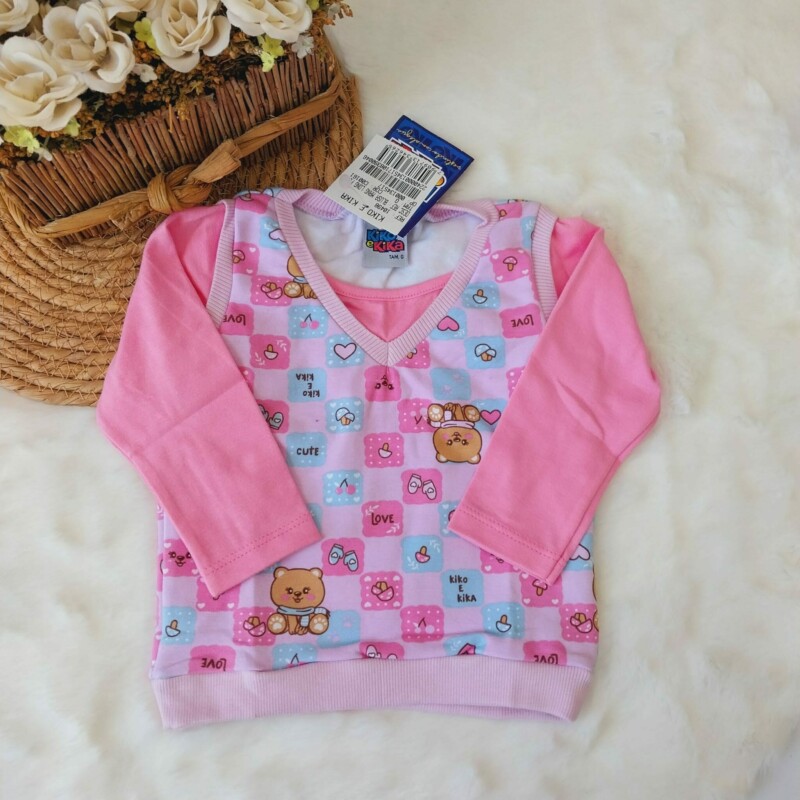 Remera Algodon con Chaleco Superpuesto