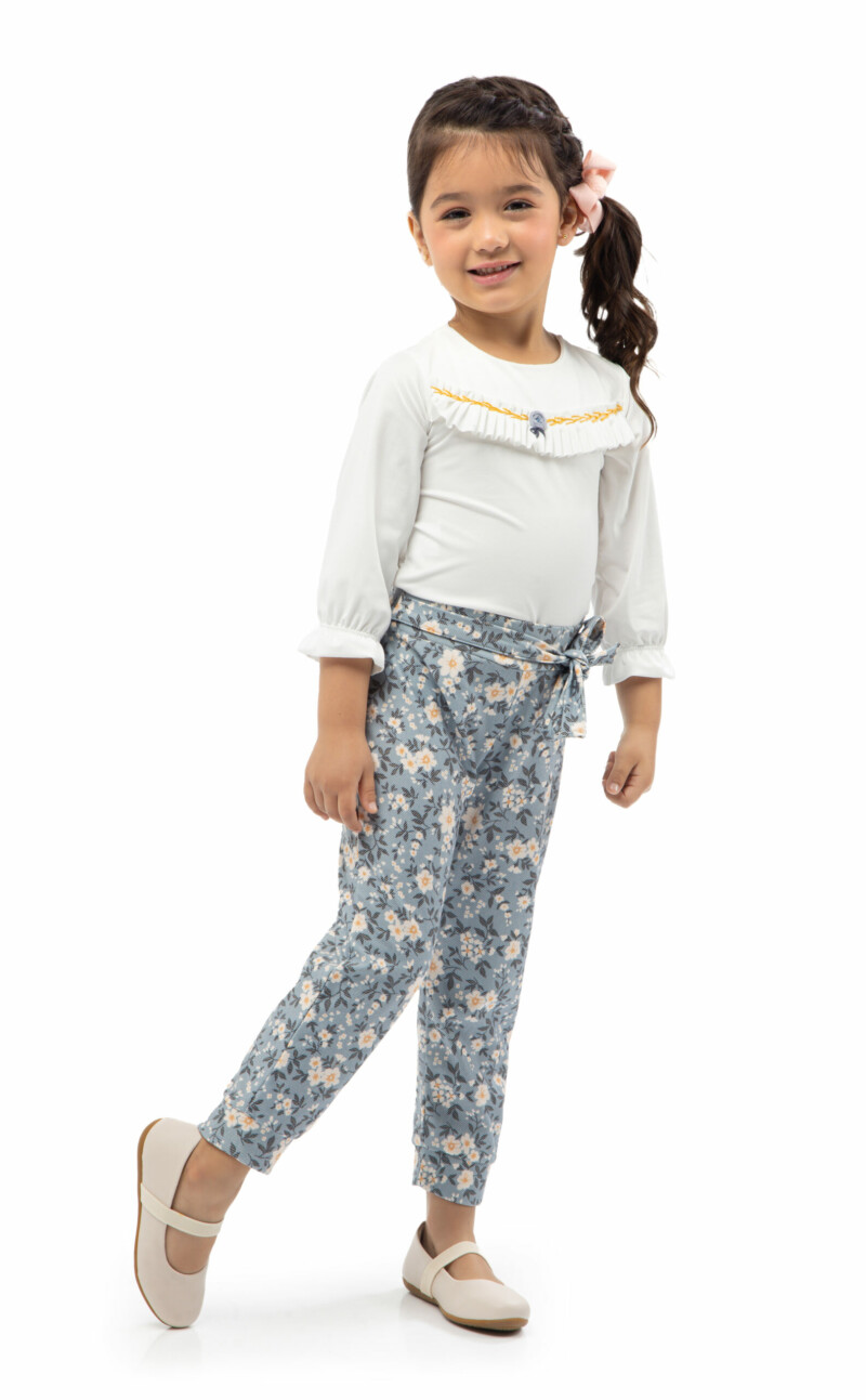 Conjunto Blusa Crepe y Pantalon Floreado