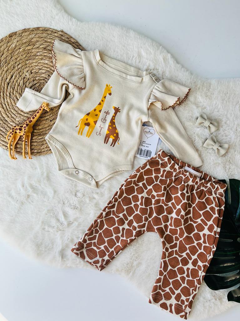 Conjunto Body + Pantalón Jirafa - Últimos 9/12 meses
