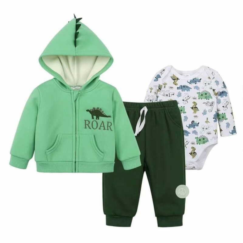 Conjunto 3 pzas Dinosaurio Forrado