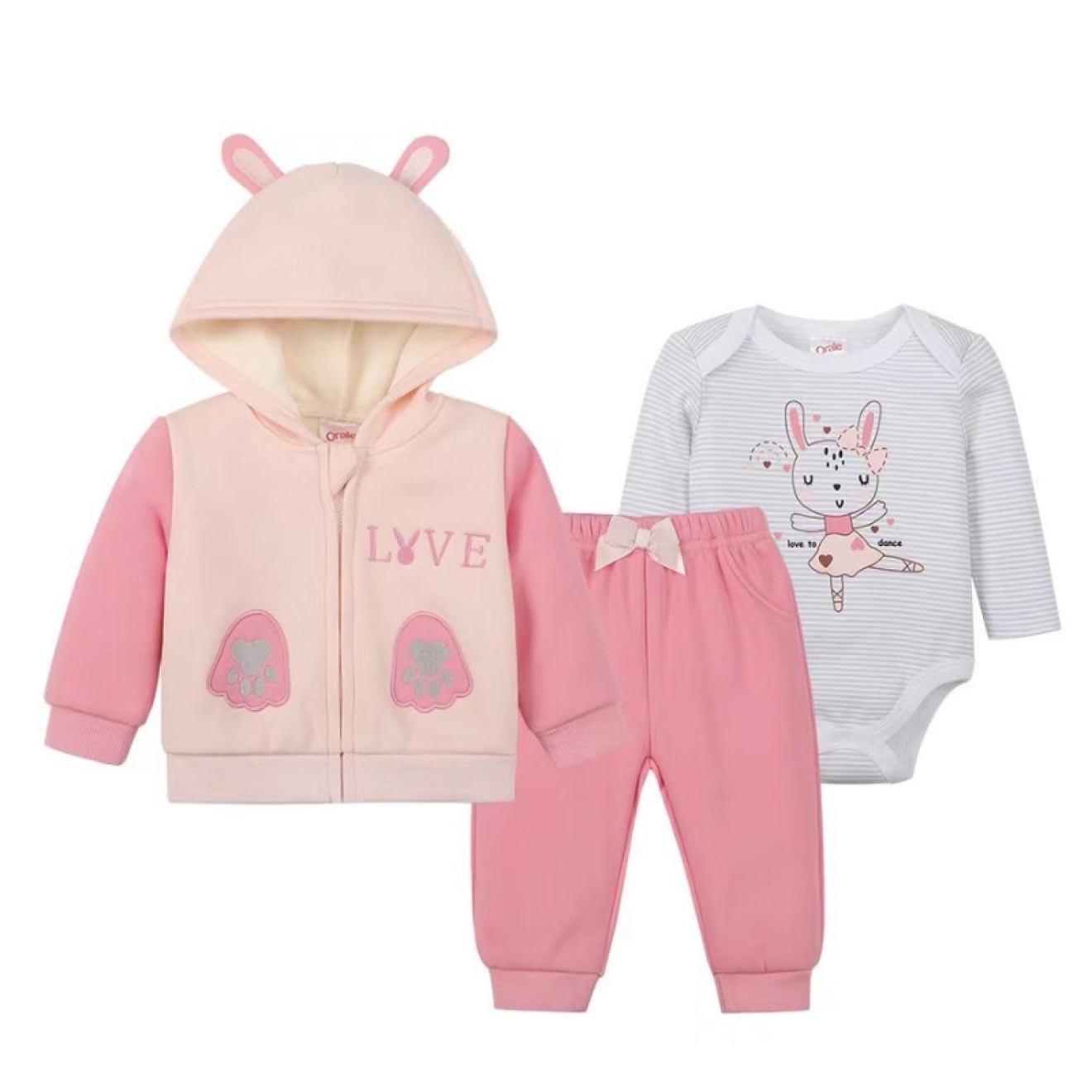 Conjunto 3 pzas Conejita Forrado
