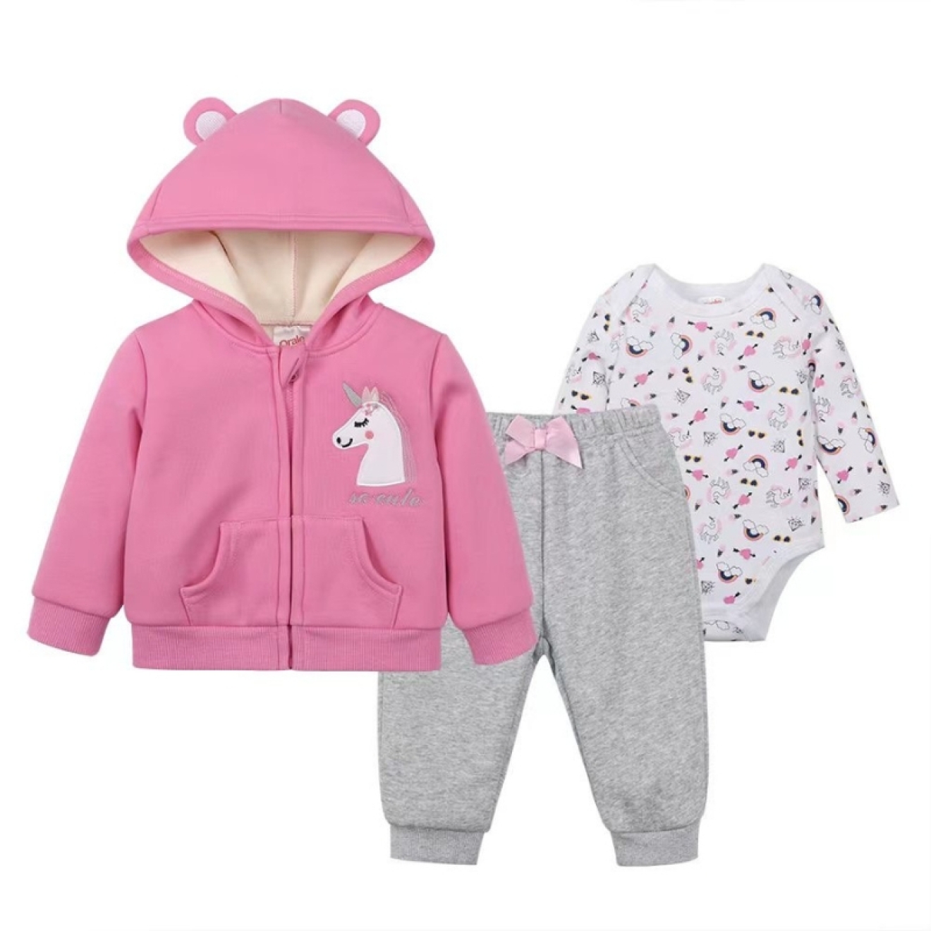 Conjunto 3 pzas Unicornio Forrado