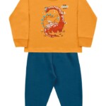 Conjunto Dino Friends - Remera Algodon y Pantalon con felpa