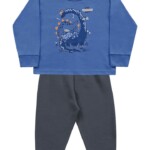 Conjunto Dino Friends - Remera Algodon y Pantalon con felpa