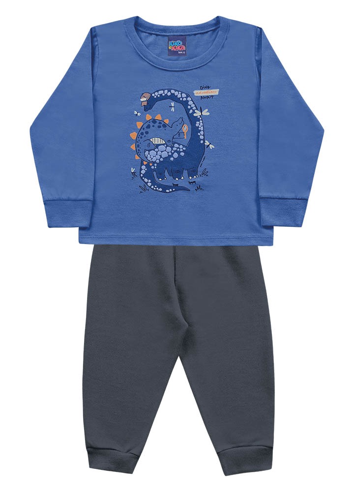 Conjunto Dino Friends - Remera Algodon y Pantalon con felpa